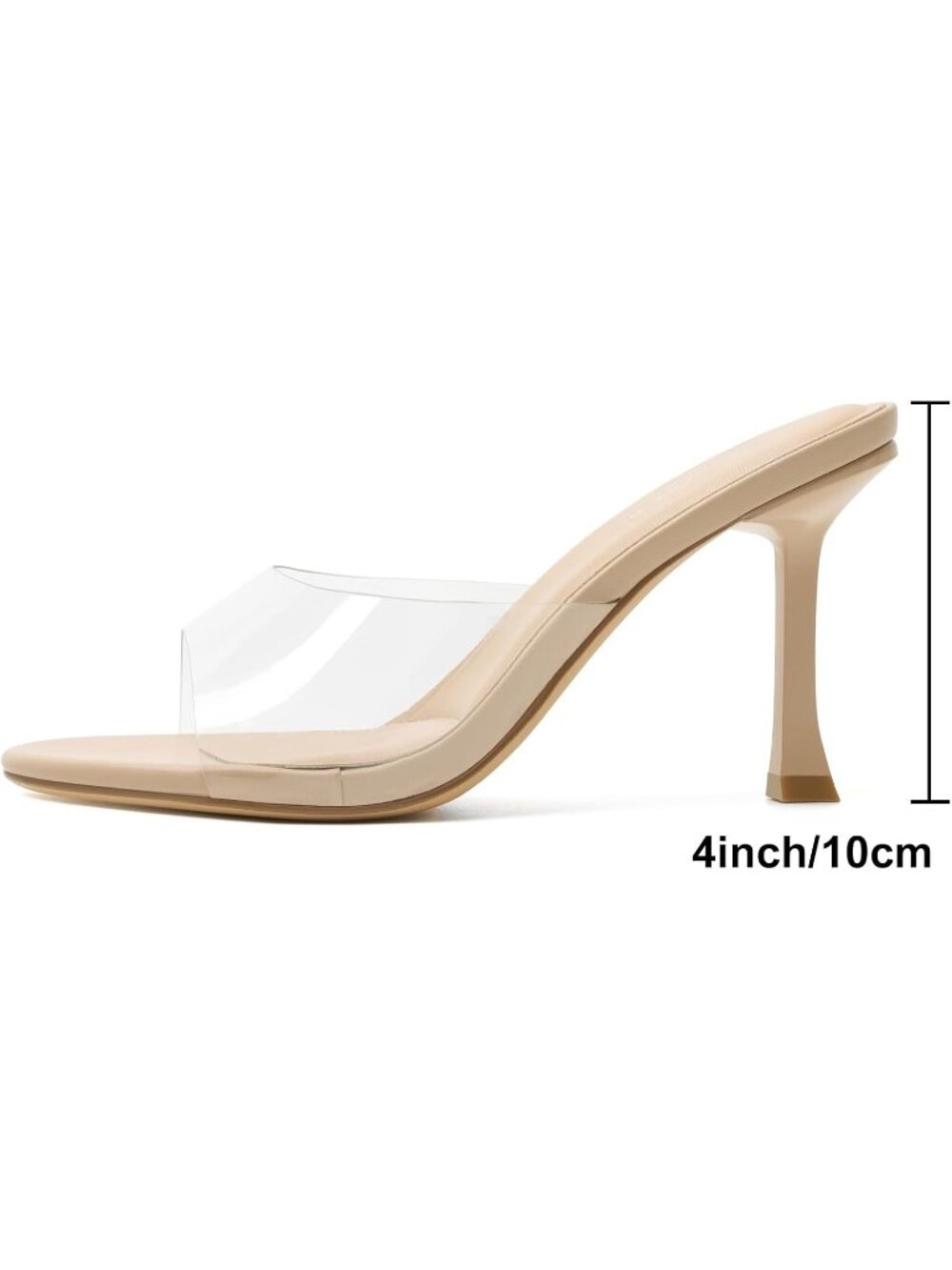 Women's Cream Round Toe Kitten Heels Stiletto Strapless Backless Party Sandals - Picture 4 of 6
